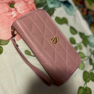 Pink Quilted Wristlet Wallet